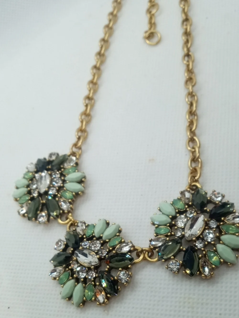 J.CREW BEJEWELED TRIPLE STARBURST NECKLACE